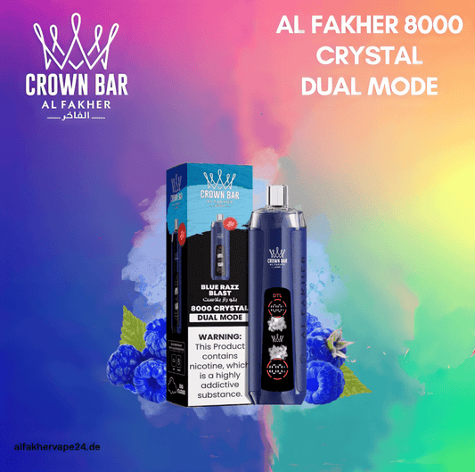 Al Fakher Blue Razz Rast 8000 Crystal - AlFakhervape24