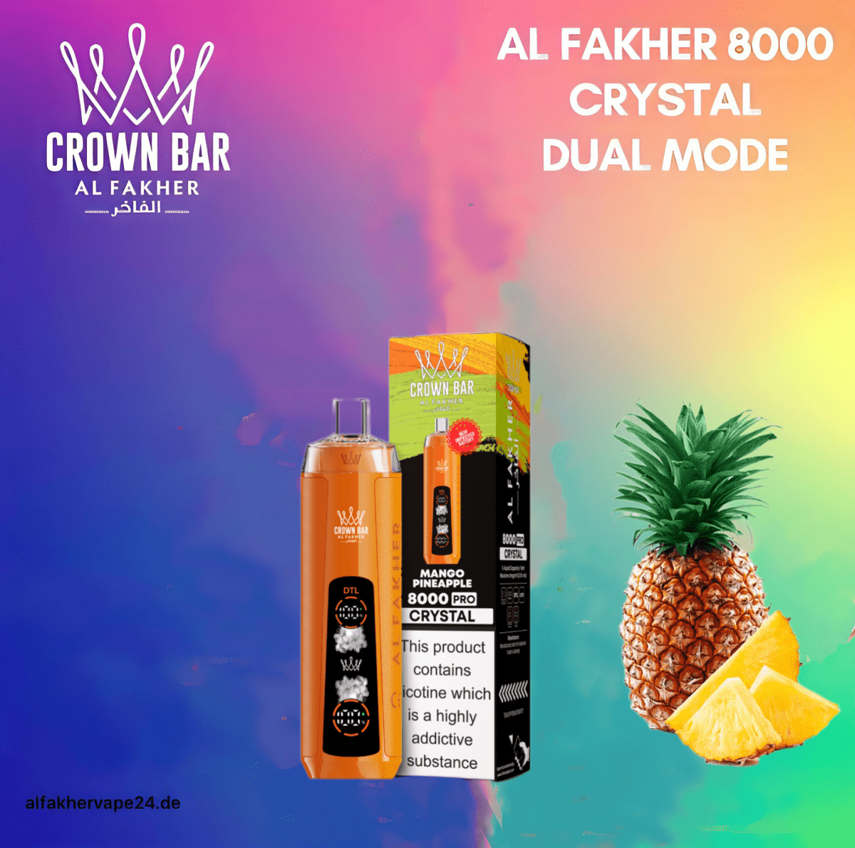 Al Fakher Mango Pineapple Crystal 8000 - AlFakhervape24