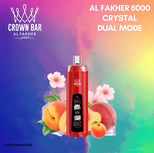 Al Fakher Peache Ice 8000 crystal - AlFakhervape24