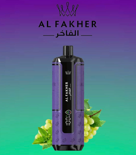 Al Fakher Hypermax 15K Einweg-Vape – Grape Mint Geschmack, 15.000 Züge, LED-Display, stylisches Design – erhältlich bei AlFakhervape24 
